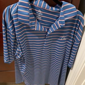 Rhoback Blue and Orange Striped Sport polo Size XL